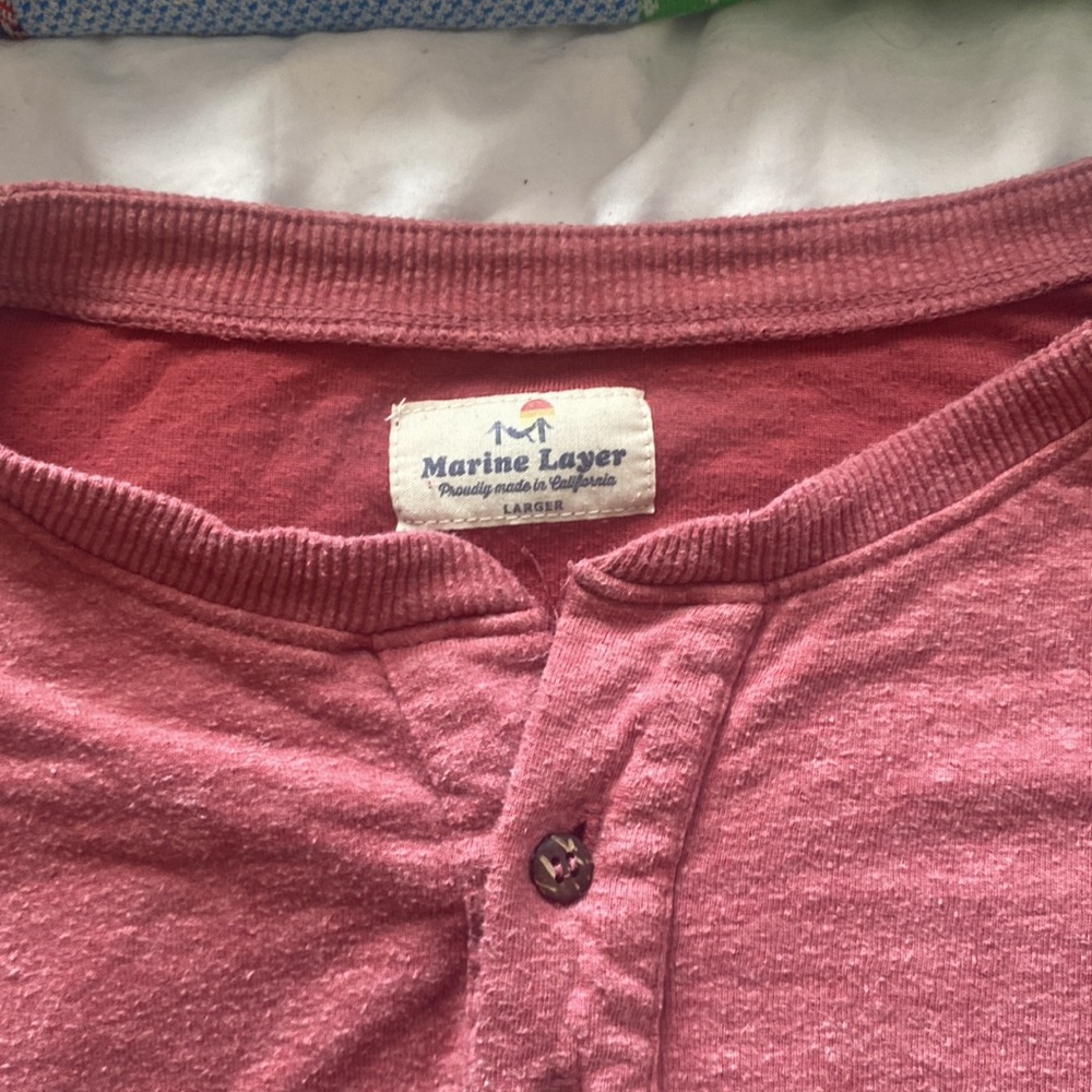 Marine Layer Long Sleeve Button Front Henley Size… - image 4